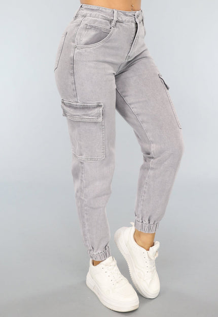 Redial Jeans Lichtgrijze Carpenter Broek met Elastische Pijpen