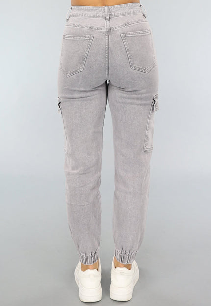 Redial Jeans Lichtgrijze Carpenter Broek met Elastische Pijpen
