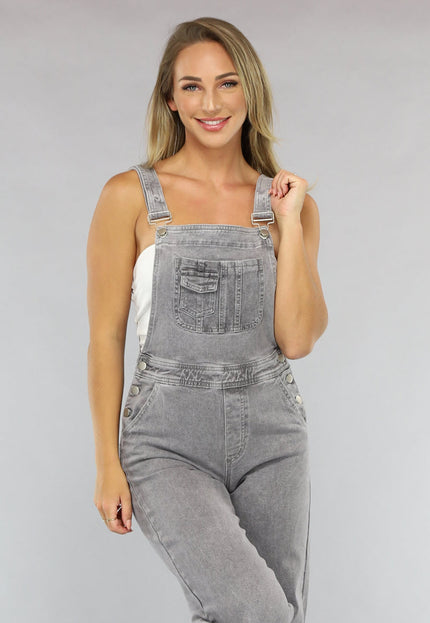 OP=OP.50.NL Lichtgrijze Tuinbroek met Bretels