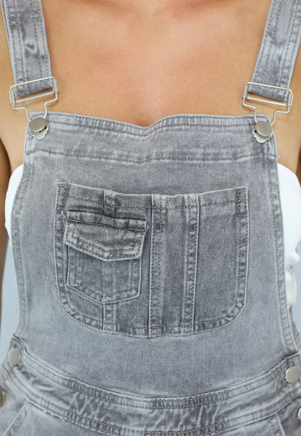 OP=OP.50.NL Lichtgrijze Tuinbroek met Bretels