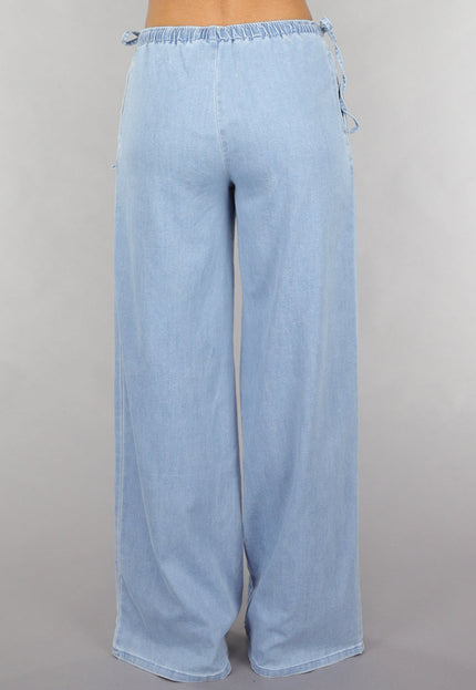 Redial Jeans Low Waist Tall Wide Leg Jeans met Strikdetails