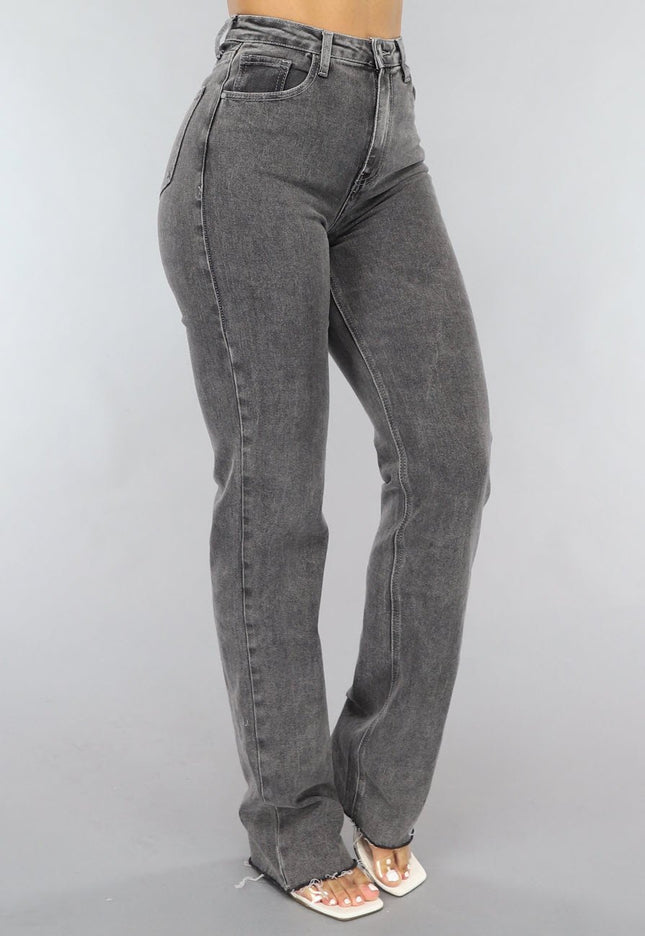 Redial Jeans Tall Grijze Straight Leg Jeans met Stretch