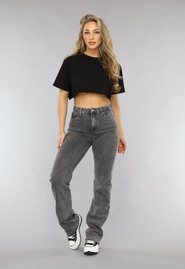 Redial Jeans Tall Grijze Straight Leg Jeans met Stretch