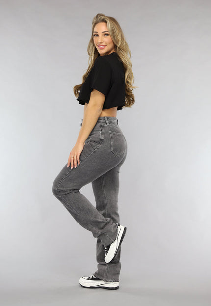 Redial Jeans Tall Grijze Straight Leg Jeans met Stretch