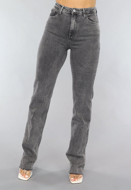 Redial Jeans Tall Grijze Straight Leg Jeans met Stretch