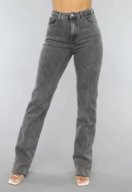 Redial Jeans Tall Grijze Straight Leg Jeans met Stretch