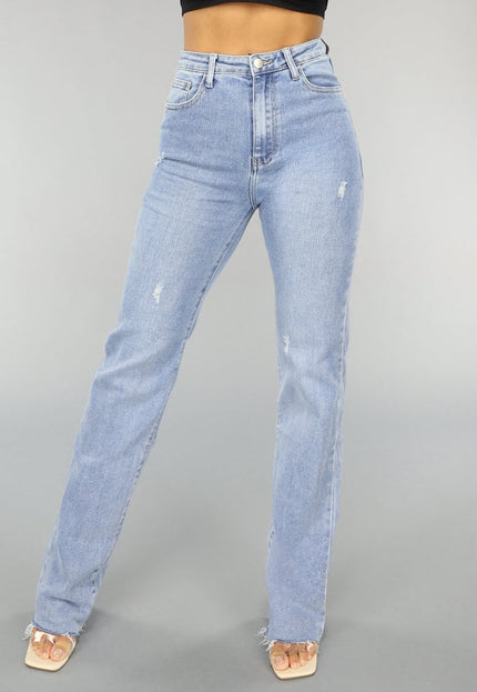 Redial Jeans Tall Lichtblauwe High Waist Stretch Jeans met Rechte Pijpen