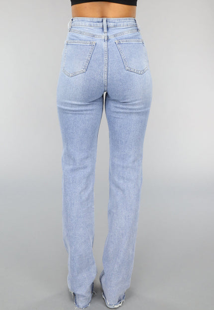 Redial Jeans Tall Lichtblauwe High Waist Stretch Jeans met Rechte Pijpen