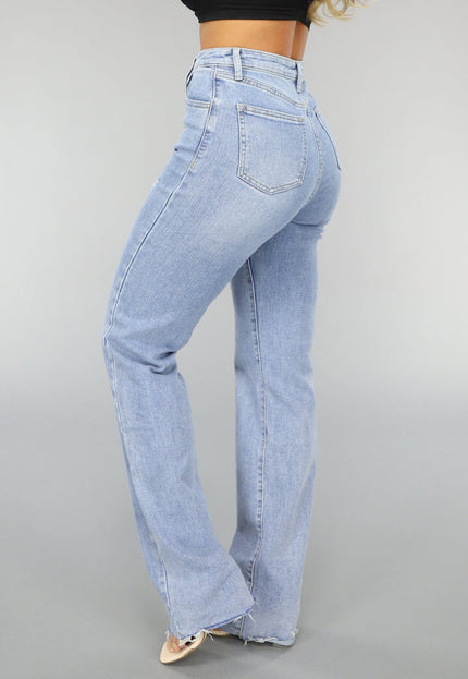 Redial Jeans Tall Lichtblauwe High Waist Stretch Jeans met Rechte Pijpen
