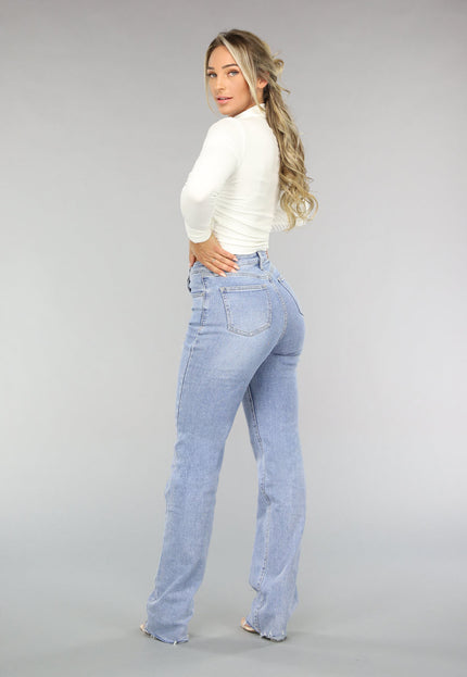 Redial Jeans Tall Lichtblauwe High Waist Stretch Jeans met Rechte Pijpen