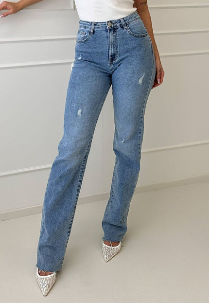 Redial Jeans Tall Lichtblauwe High Waist Stretch Jeans met Rechte Pijpen
