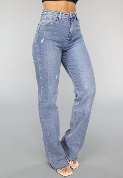 Redial Jeans Tall Lichtblauwe High Waist Stretch Jeans met Rechte Pijpen