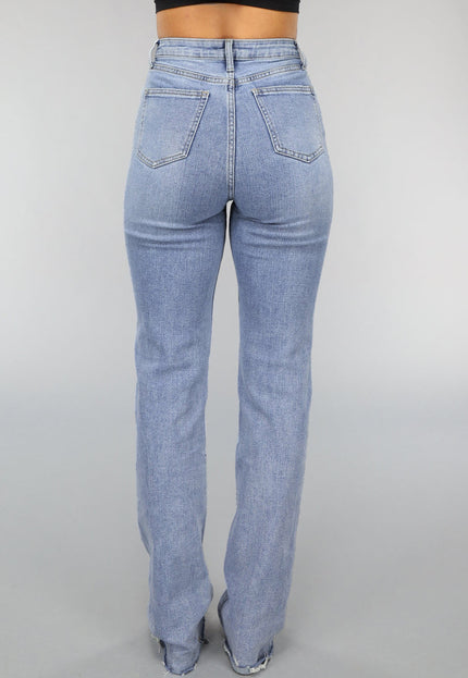 Redial Jeans Tall Lichtblauwe High Waist Stretch Jeans met Rechte Pijpen