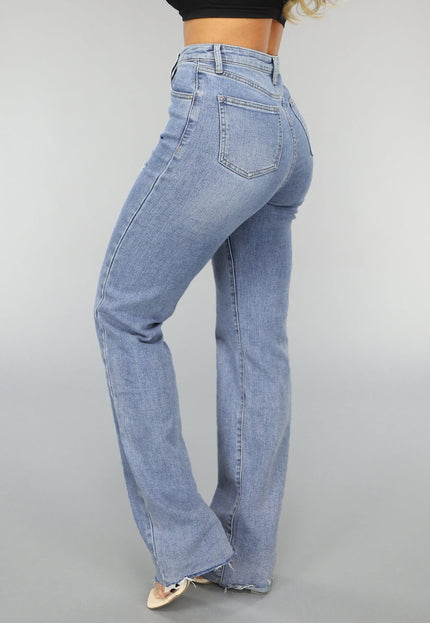 Redial Jeans Tall Lichtblauwe High Waist Stretch Jeans met Rechte Pijpen