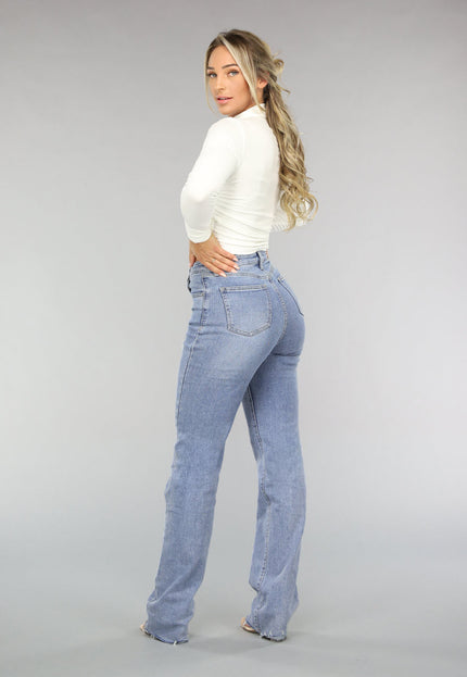 Redial Jeans Tall Lichtblauwe High Waist Stretch Jeans met Rechte Pijpen