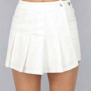 Redial Jeans Witte Geplooide Denim Skort