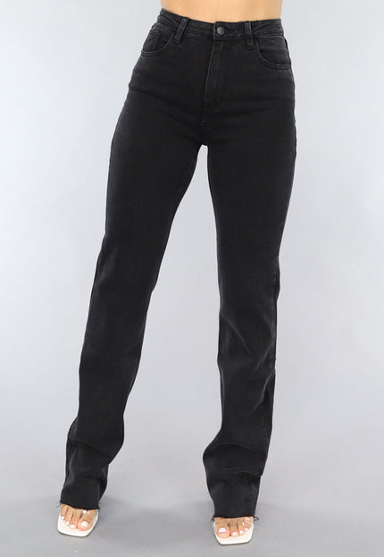 Redial Jeans Zwarte Lange Straight Leg Tall Jeans met Stretch