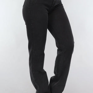 Redial Jeans Zwarte Lange Straight Leg Tall Jeans met Stretch