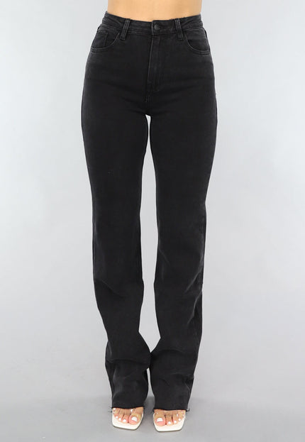 Redial Jeans Zwarte Lange Straight Leg Tall Jeans met Stretch