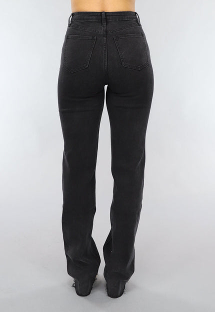 Redial Jeans Zwarte Lange Straight Leg Tall Jeans met Stretch