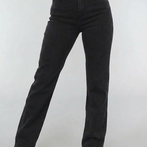 Redial Jeans Zwarte Lange Straight Leg Tall Jeans met Stretch
