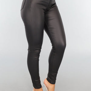 Redial Jeans Zwarte Lederlook Skinny Jeans
