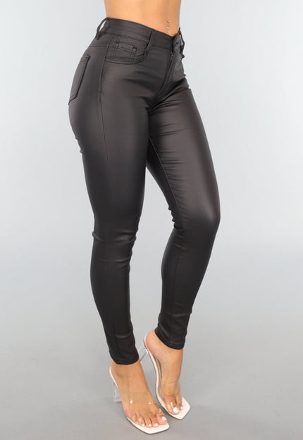 Redial Jeans Zwarte Lederlook Skinny Jeans