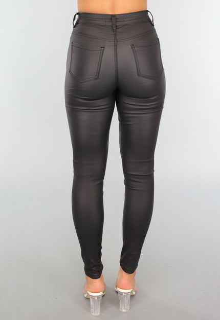 Redial Jeans Zwarte Lederlook Skinny Jeans