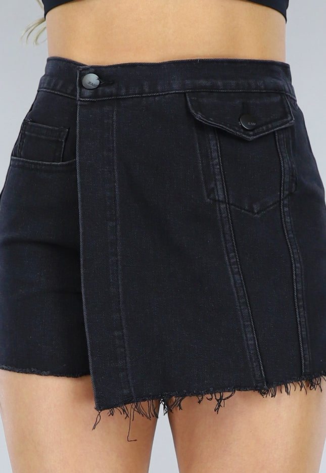 Redial Jeans Zwarte Skort met Zak