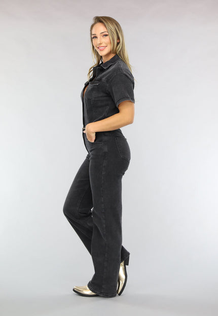 Redial Jeans Zwarte Straight Leg Jeans Jumpsuit
