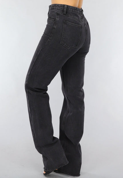 Redial Jeans Zwarte Tall Spijkerbroek met Rechte Pijpen