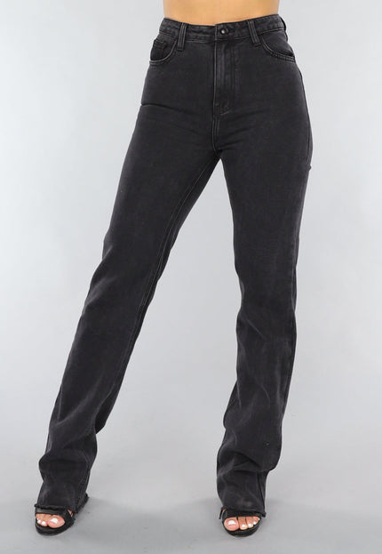 Redial Jeans Zwarte Tall Spijkerbroek met Rechte Pijpen