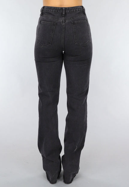 Redial Jeans Zwarte Tall Spijkerbroek met Rechte Pijpen
