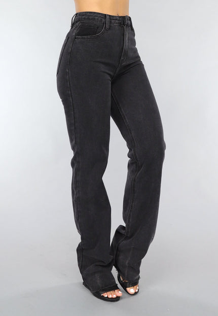 Redial Jeans Zwarte Tall Spijkerbroek met Rechte Pijpen