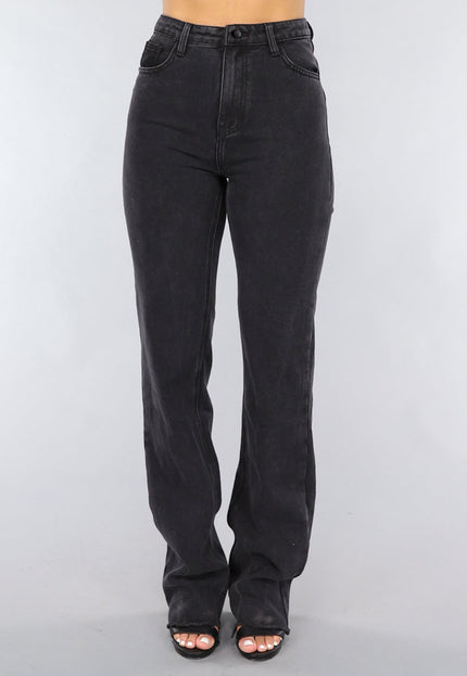 Redial Jeans Zwarte Tall Spijkerbroek met Rechte Pijpen