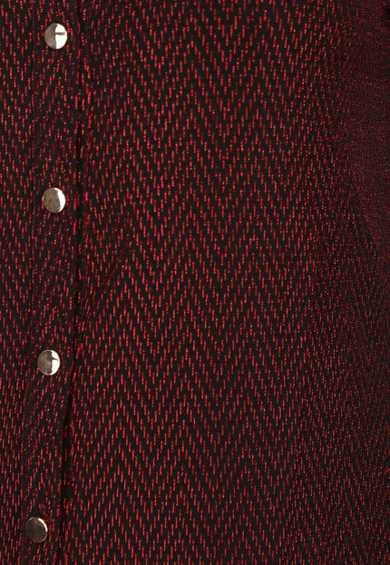 OP=OP.AV.12 Rode Glitter Blouse met Zigzag Patroon