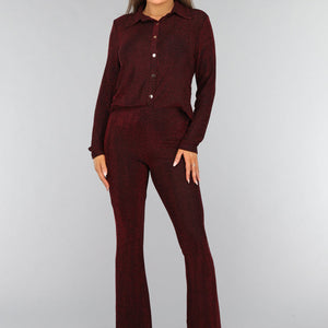 OP=OP.AV.12 Rode Glitter Blouse met Zigzag Patroon