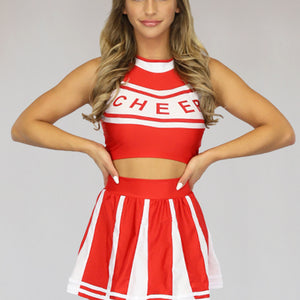 Rood Cheerleader Kostuum