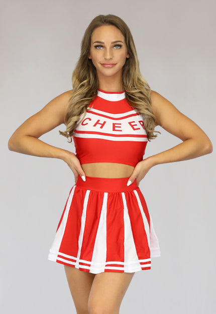 Rood Cheerleader Kostuum
