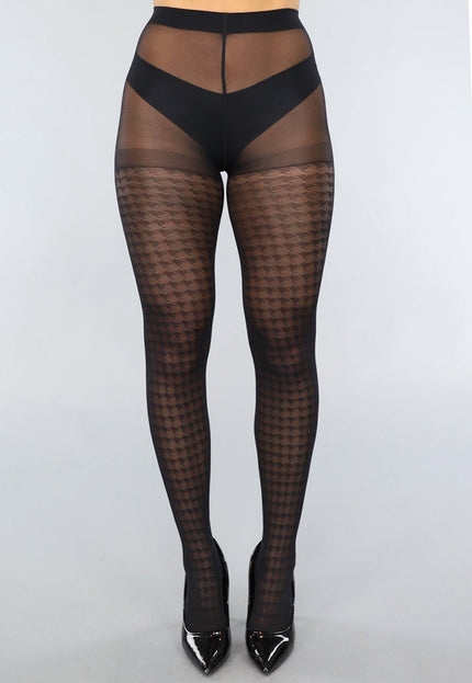 SALE30 20 Denier Matte Pied De Poule Panty