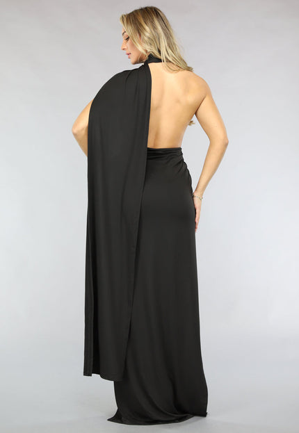 SALE30 Asymmetrische Cut Out Jurk met Gouden Ringen