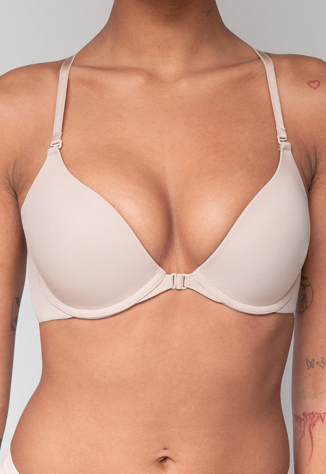 SALE30 Beige Beugel BH met Voorsluiting