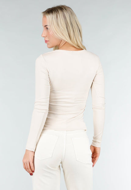SALE30 Beige Cut Out Top met Gouden Detail