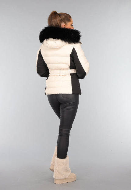 SALE30 Beige Faux Fur Laarzen met Plateau