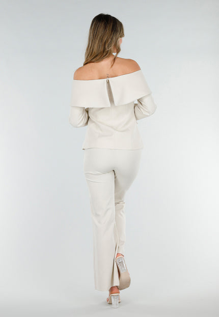 SALE30 Beige Flared Pantalon met Stretch