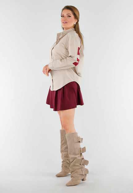 SALE30 Beige Suèdelook Laarzen