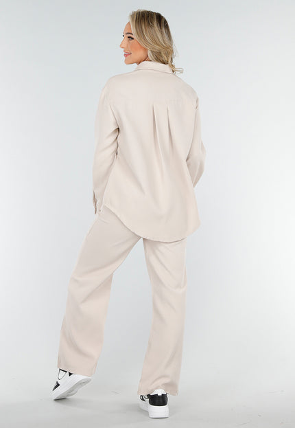 SALE30 Beige Two Piece Set met Pantalon