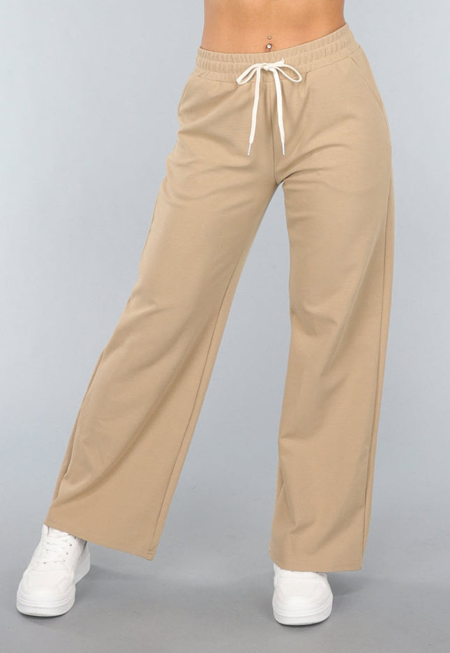 SALE30 Beige Wide Leg Joggingbroek
