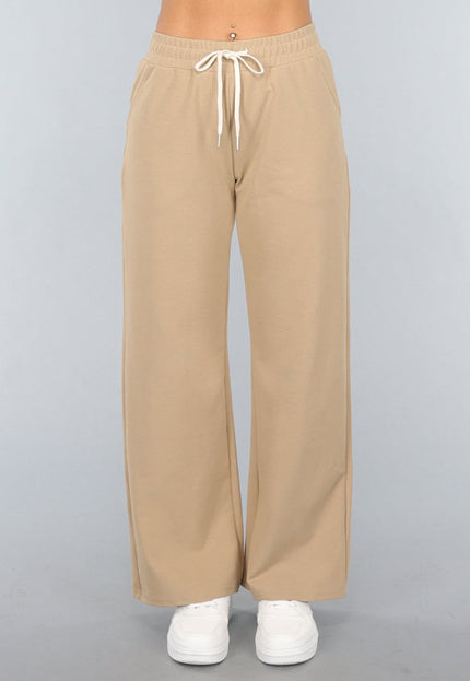 SALE30 Beige Wide Leg Joggingbroek