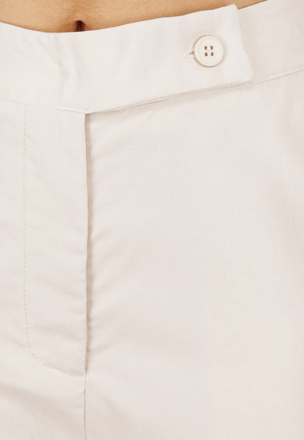 SALE30 Beige Wide Leg Pantalon met Omslag